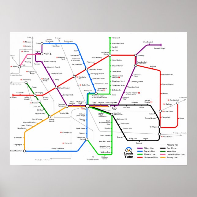 Póster Leeds Tube (Frente)