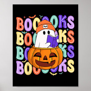 Póster Leer bibliotecario de Halloween del profesor fanta