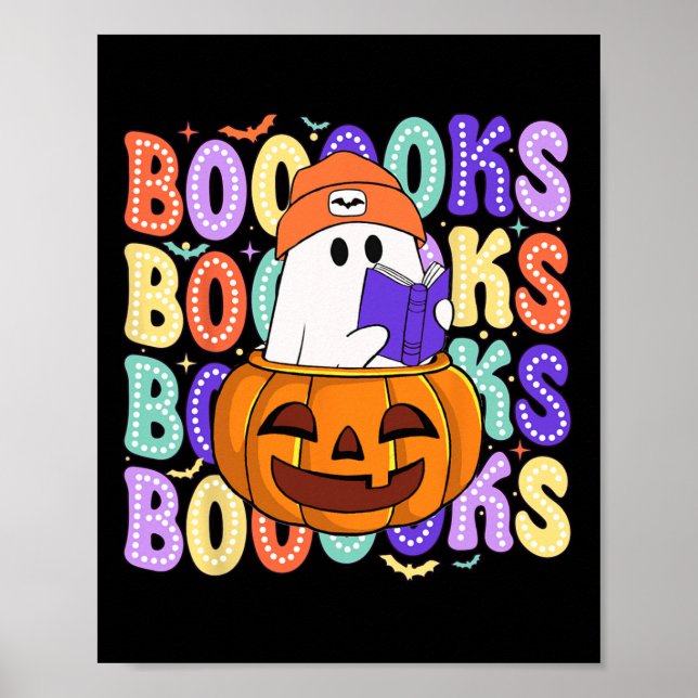 Póster Leer bibliotecario de Halloween del profesor fanta (Frente)