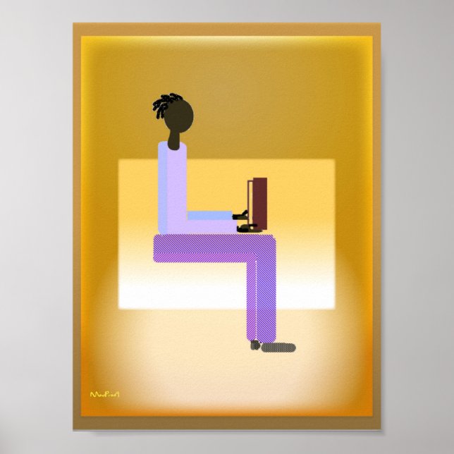 Póster Leer en la luz de la ventana 2 (Frente)