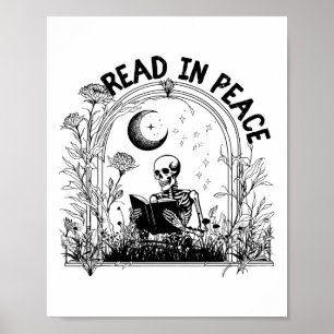 Póster Leer En Paz El Tembloroso Profesor Skeleton Leer E