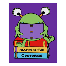 Póster Leer es divertido y lindo libro amar a un extranje