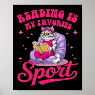 Póster Leer Es Mi Libro De Gatos Divertido Favorito Amant