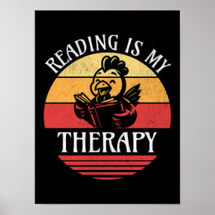 Póster Leer es mi libro de terapia divertida leyendo poll