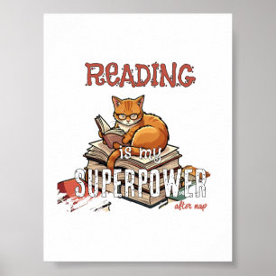 Póster Leer es mi superpoder Regalo para amantes de los g