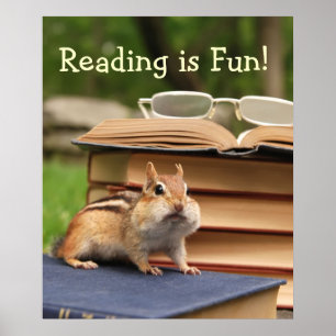 Póster Leer es un Poster divertido de Chipmunk