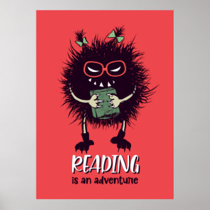 Póster Leer es un profesor divertido de aventura