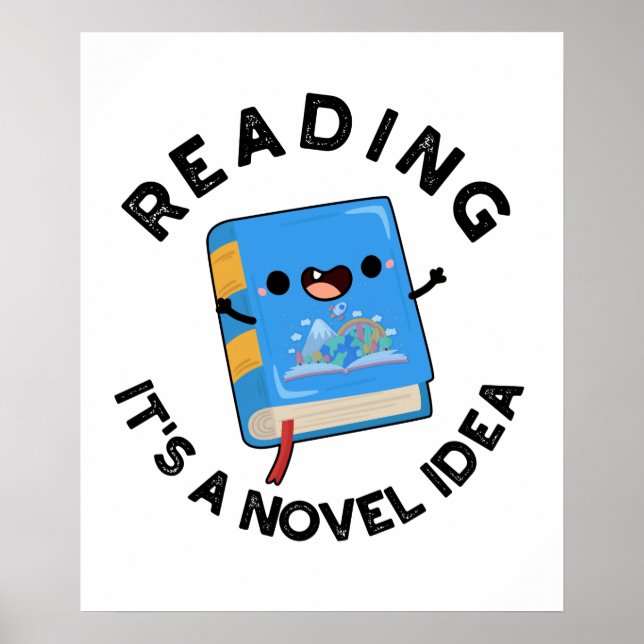 Póster Leer es una novedosa idea divertida para un libro (Frente)