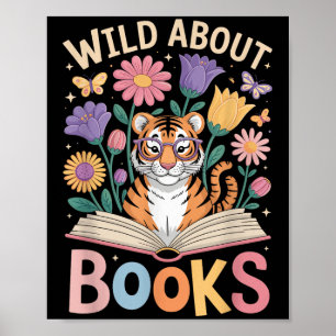 Póster Leer Flores De Cute De Tigres De Entusiasta Lover