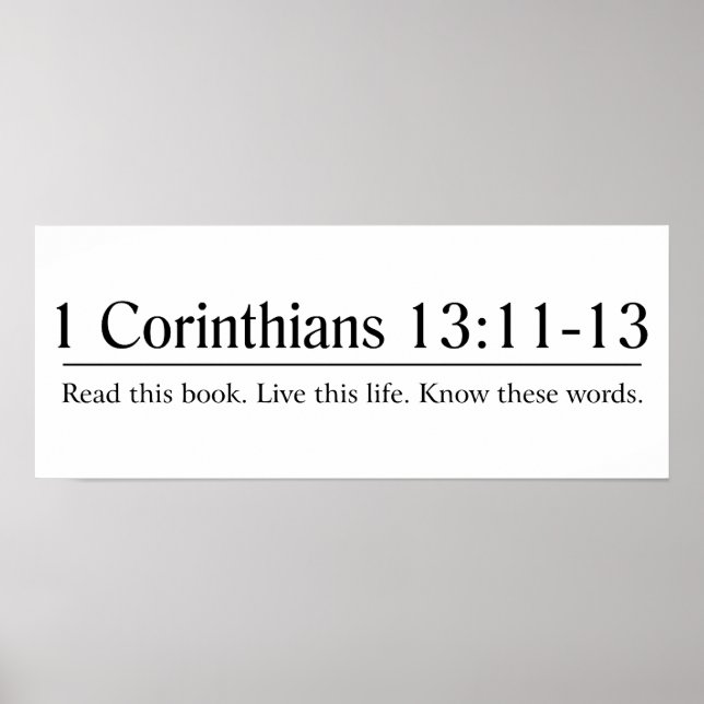 Póster Leer la Biblia 1 Corintios 13:11-13 (Frente)