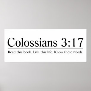 Póster Leer la Biblia Colossian 3:17