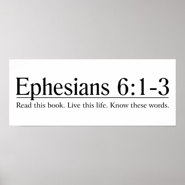 Póster Leer la Biblia Efesianos 6:1-3 (Frente)