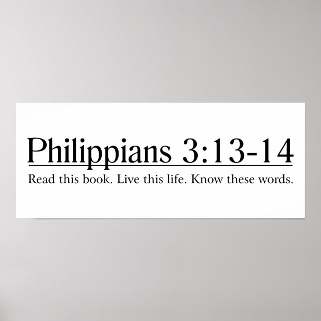 Póster Leer la Biblia Filipinas 3:13-14 (Frente)