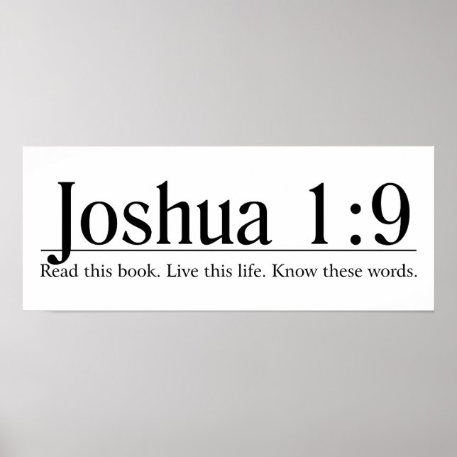 Póster Leer la Biblia Joshua 1:9 (Frente)