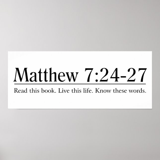 Póster Leer la Biblia Mateo 7:24-27 (Frente)