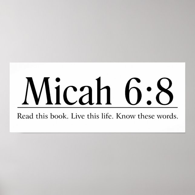 Póster Leer la Biblia Micah 6:8 (Frente)