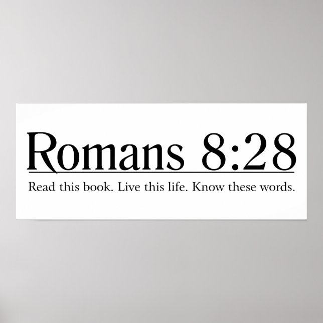 Póster Leer la Biblia Romans 8:28 (Frente)