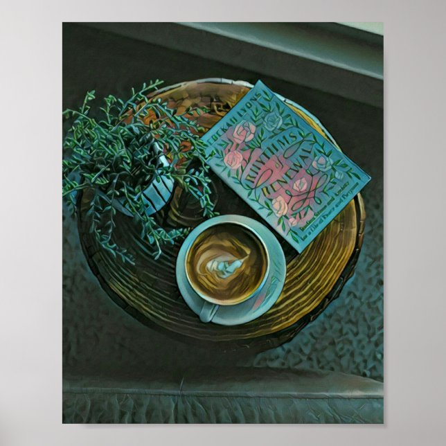 Póster Leer libros, beber café (Frente)