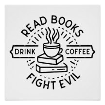 Leer libros beber café combatir el mal