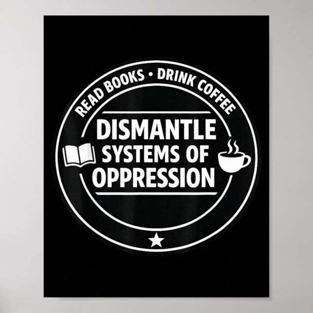 Póster Leer libros beber café desmantelar sistemas de (Frente)