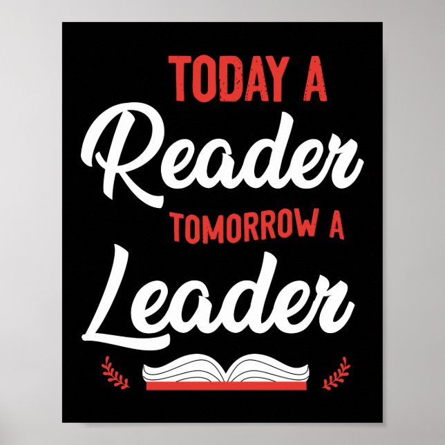 Póster Leer libros hoy un lector mañana un líder (Frente)