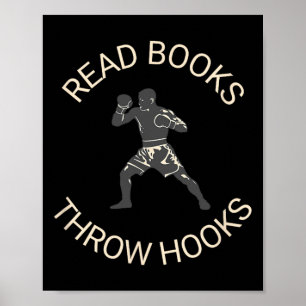 Póster Leer Libros Lanzar Hooks Boxing Alfabetización Cam
