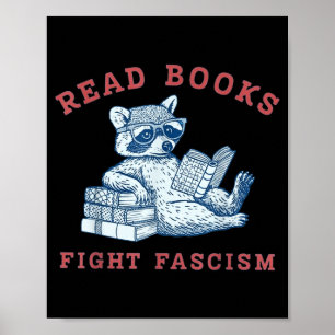 Póster Leer libros lucha contra el fascismo resistencia d