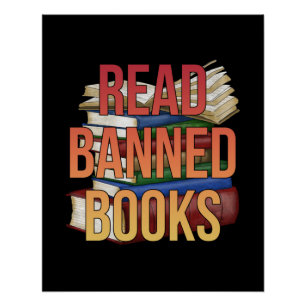 Póster Leer libros prohibidos Lector de libros biblioteca