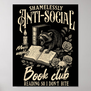 Póster Leer libros sin vergüenza anti-sociales