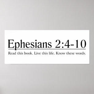 Póster Leer los efesios de la Biblia 2:4-10