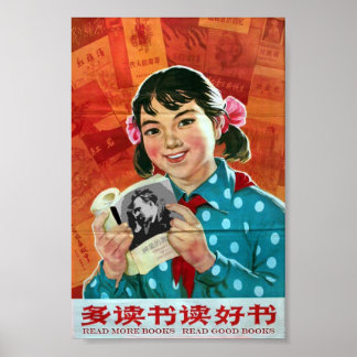 Póster Leer más libros, leer buenos libros