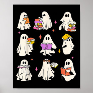 Póster Leer más libros Soky Teacher Halloween Ghost Readi