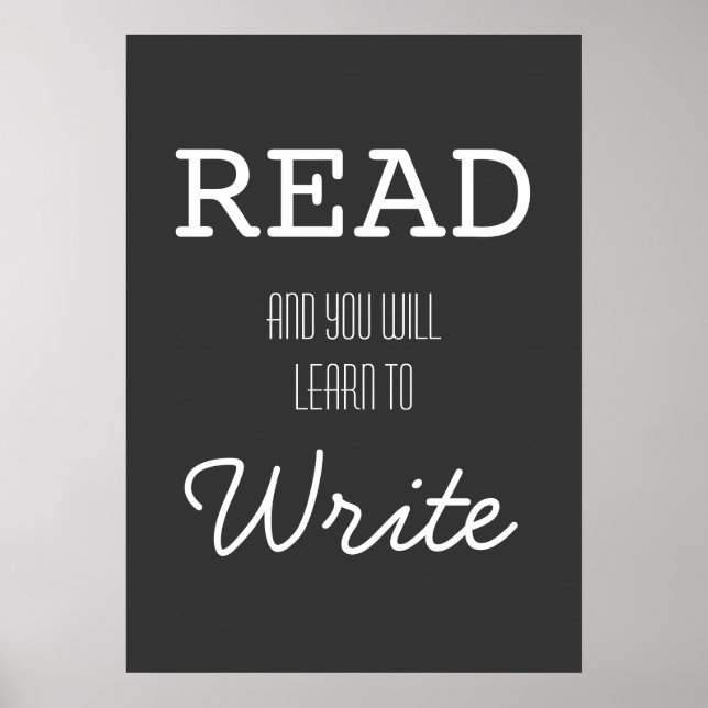 Póster Leer y aprenderá a escribir Poster (Frente)
