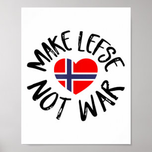Póster Lefse Shirt Gift Pabellón Noruego Harto Lefse N