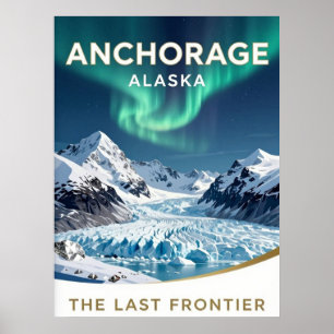 Póster Legado de la frontera montañosa de Anchorage Alask
