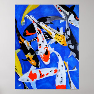 Póster Legado de la pintura japonesa de koi de Alfred Fox