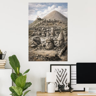 Póster Legado del Monte Nemrut – Estatuas Antiguas de Adı