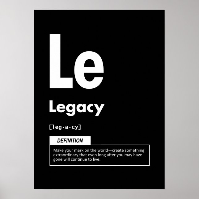 Póster Legado - Elemento De Éxito - Motivación (Frente)