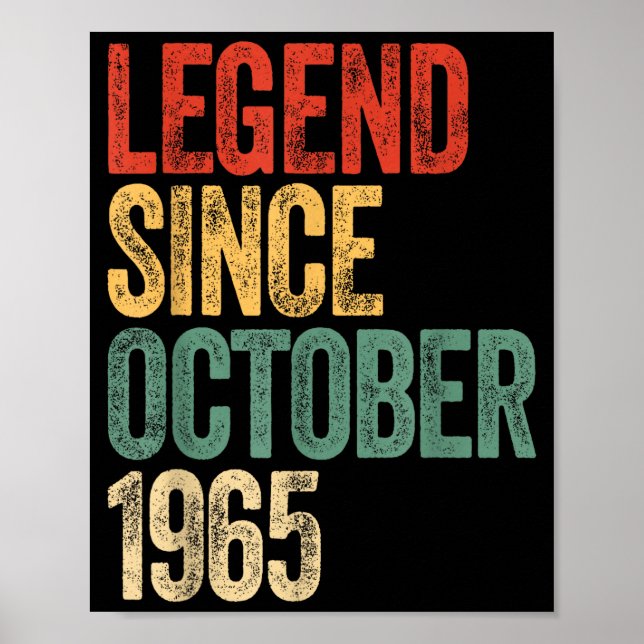 Póster Legend 1965 60th Birthday For Men Women 60 Years O (Frente)