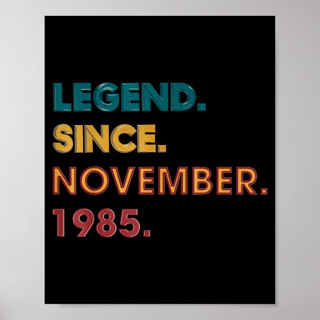 Póster Legend 1985 40th Birthday For Men Women 40 Year Ol (Frente)