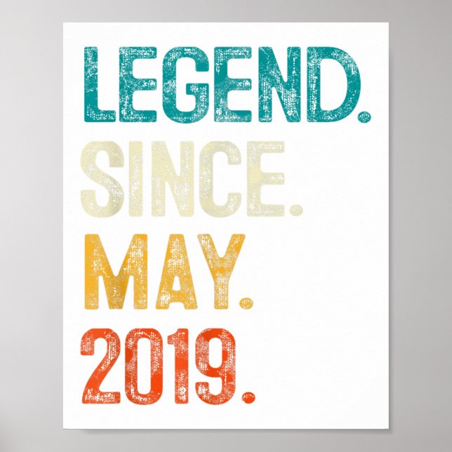 Póster Legend 2019 6º Regalos De Cumpleaños Para Muchacho (Frente)