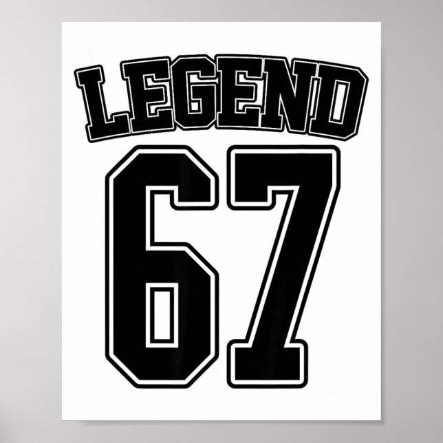 Póster Legend 67 Six Seven Srts Number Varsity Team 67th  (Frente)