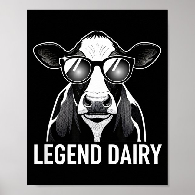 Póster Legend Dairy, Cool Cow With Sungles  (Frente)