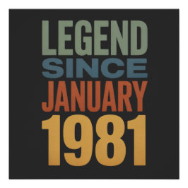 Póster Legend Since January 1981 Retro Birthday Classic