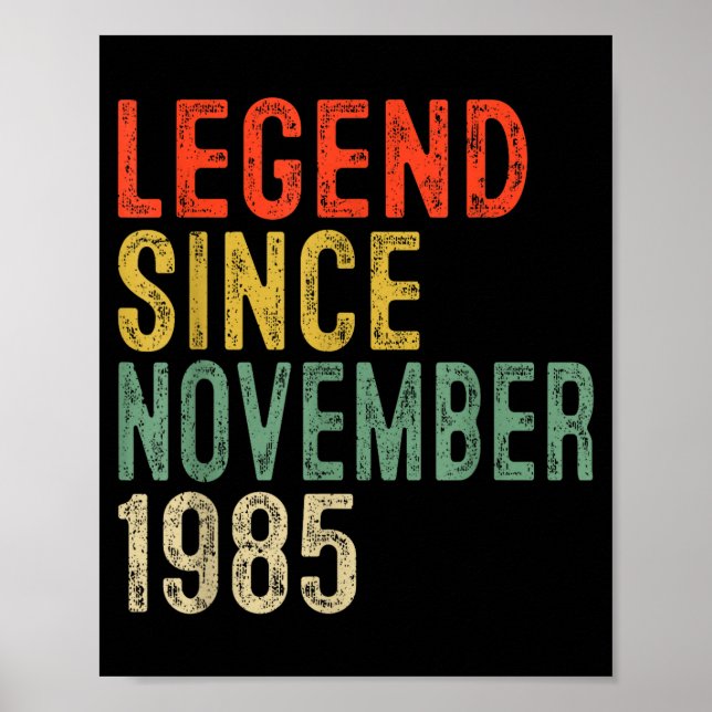 Póster Legend Since November 1985 40th Birthday 40 Year O (Frente)