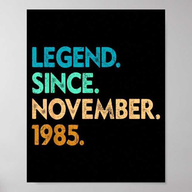 Póster Legend Since November 1985 Apparel  (Frente)