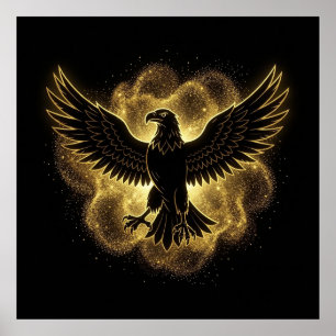 Póster Legendaria Águila Soberana Iliria Nebulosa Cósmica