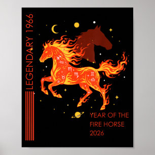 Póster Legendario caballo de fuego 1966 cumpleaños 60 202