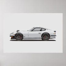 Legendario clásico blanco 240z Fairlady Bug Poster