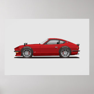 Póster Legendario Clásico Rojo 240z Fairlady Bug